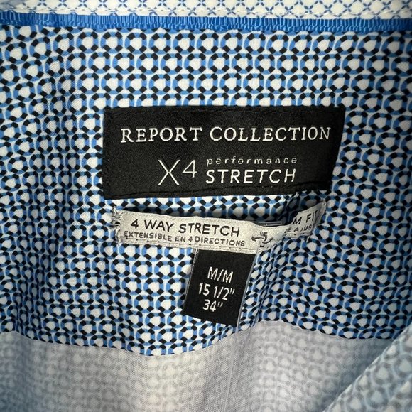 NWT Report Collection X4 Performance Stretch Button Front Shirt M 15 1/2" 34" - Picture 7 of 11